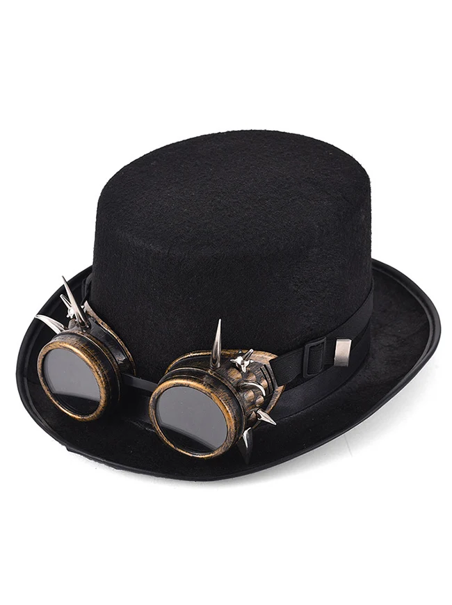 Steampunk Zylinder Schutzbrille Gears Chain Deluxe Kostümzubehör