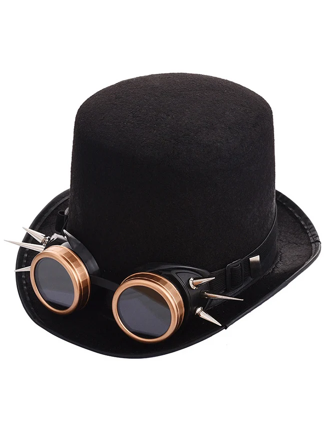 Steampunk Zylinder Schutzbrille Gears Chain Deluxe Kostümzubehör