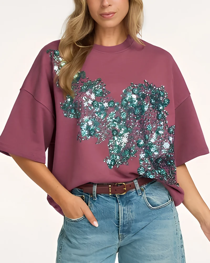 Sweatshirt à appliqué scintillant Kalani