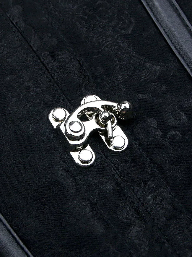 Steampunk-Korsett für Damen, Gothic, Spiralform, Stahlknochen, Brokat, Überbrustkorsett mit Ketten