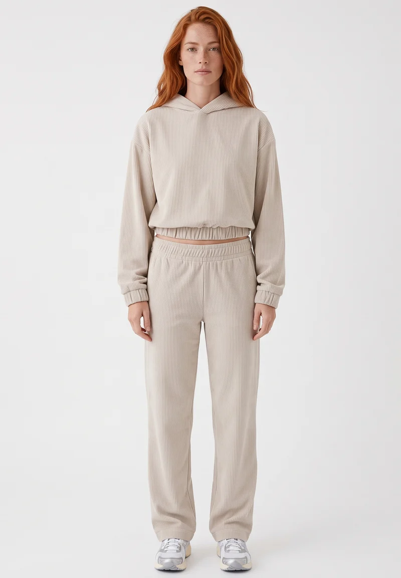 Cropped Cord-Hoodie aus Bio-Baumwolle