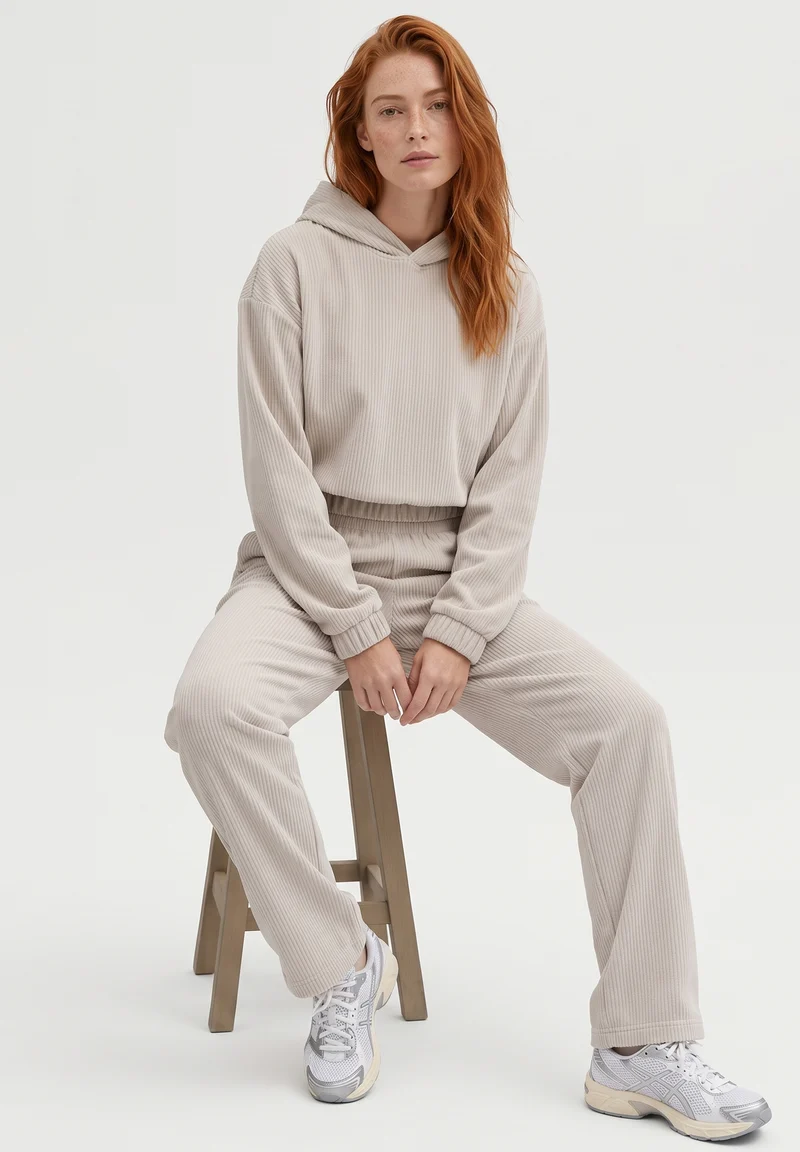 Cropped Cord-Hoodie aus Bio-Baumwolle