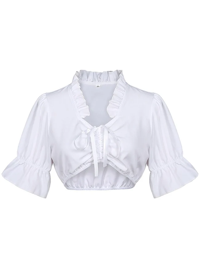 Dirndlblusen-Crop-Tops für bayerische Oktoberfest-Kostüme