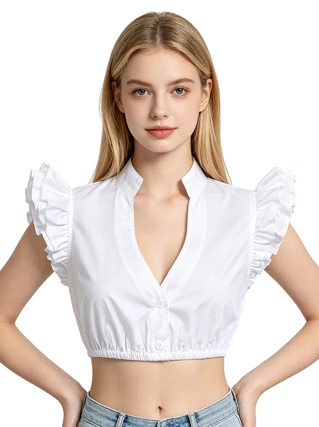Dirndlblusen-Crop-Tops für bayerische Oktoberfest-Kostüme