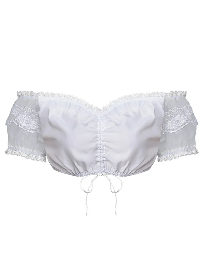 Dirndlblusen-Crop-Tops für bayerische Oktoberfest-Kostüme