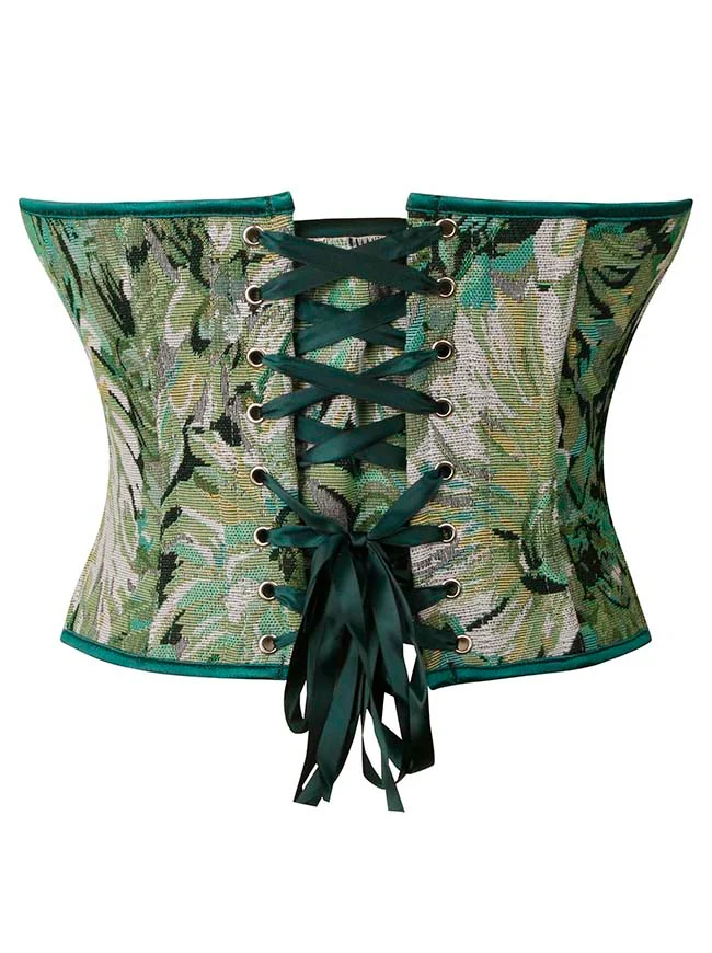 Vintage Daisy Blumendruck Schnürung Überbrust Korsett Bustier Top