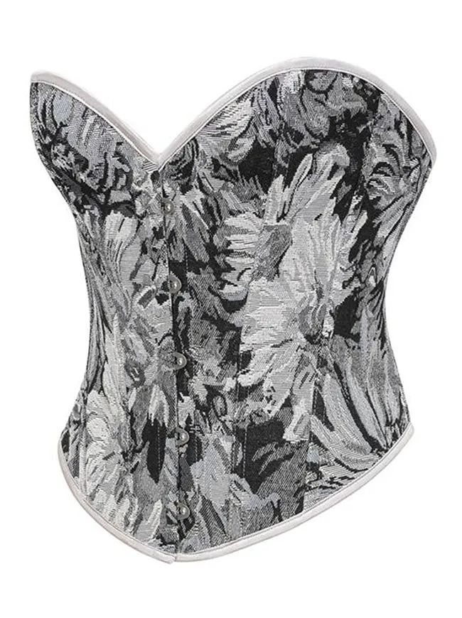 Vintage Daisy Blumendruck Schnürung Überbrust Korsett Bustier Top