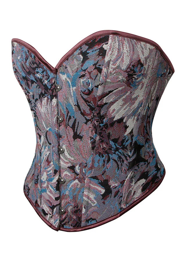 Vintage Daisy Blumendruck Schnürung Überbrust Korsett Bustier Top