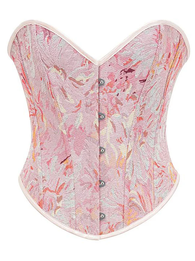 Vintage Daisy Blumendruck Schnürung Überbrust Korsett Bustier Top