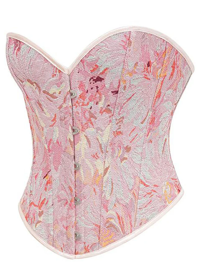 Vintage Daisy Blumendruck Schnürung Überbrust Korsett Bustier Top