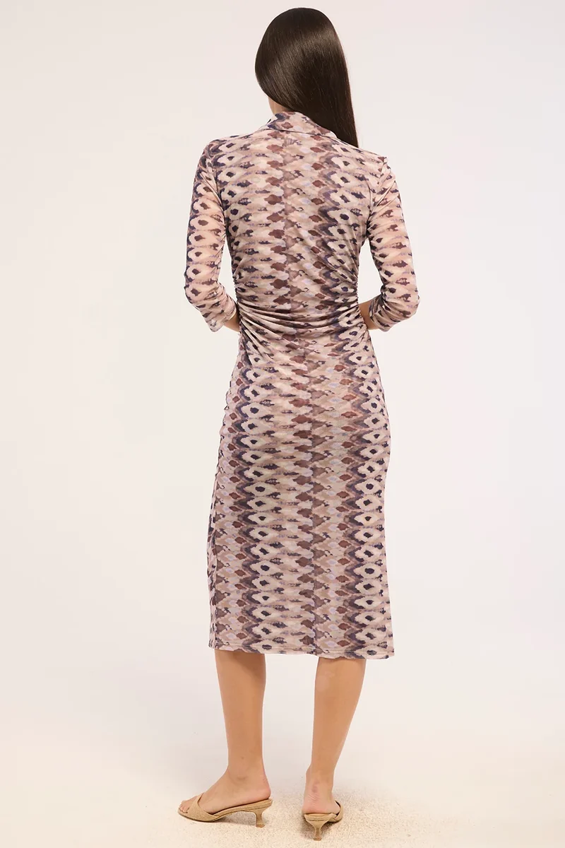 Robe-chemisier midi froncée Renee