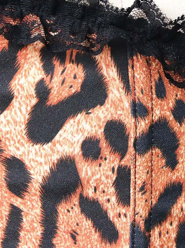 Leopardenmuster Überbrustkorsett