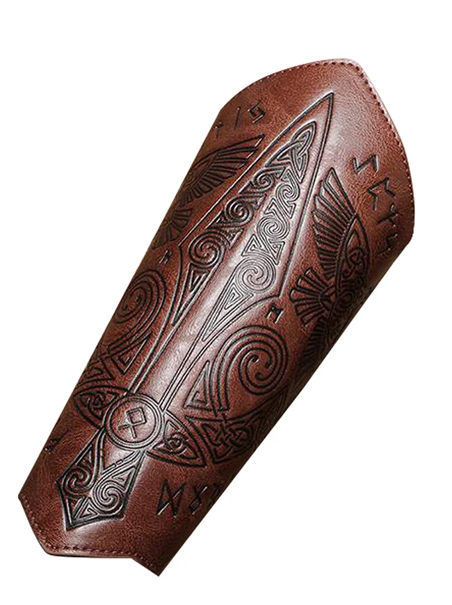 Charmian Mittelalter Lederhandschuh Armband Handgelenk Rüstung Wikinger Vambrace Bogenschießen Armschienen