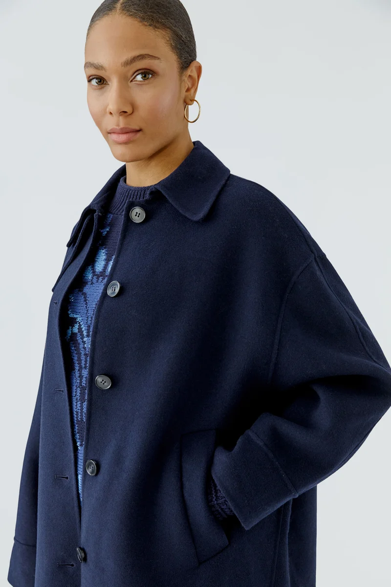 Manteau surdimensionné en drap de laine