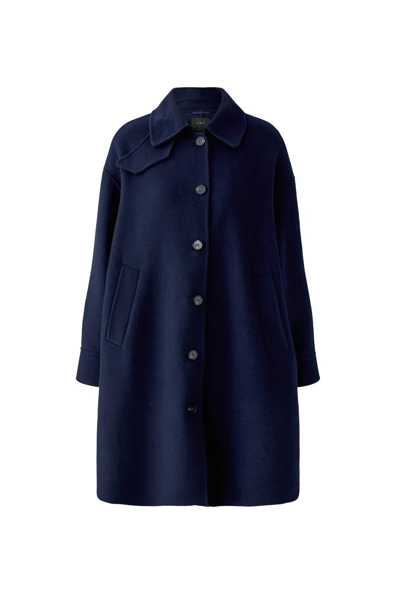 Manteau surdimensionné en drap de laine