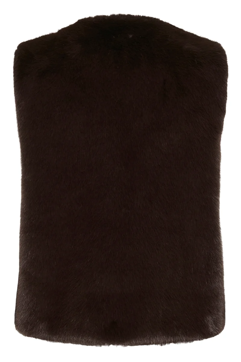 Veste courte sans manches à texture duveteuse Zabelle