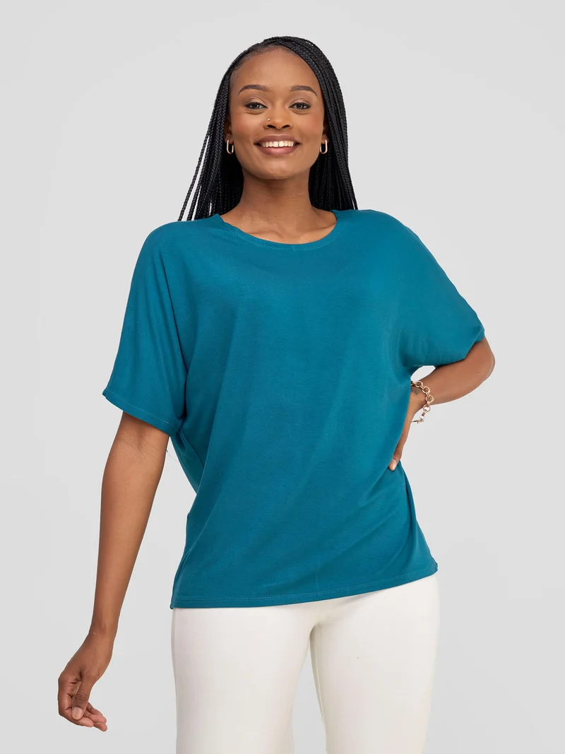 Vivo Basic Sienna Jersey Top - Deep Teal
