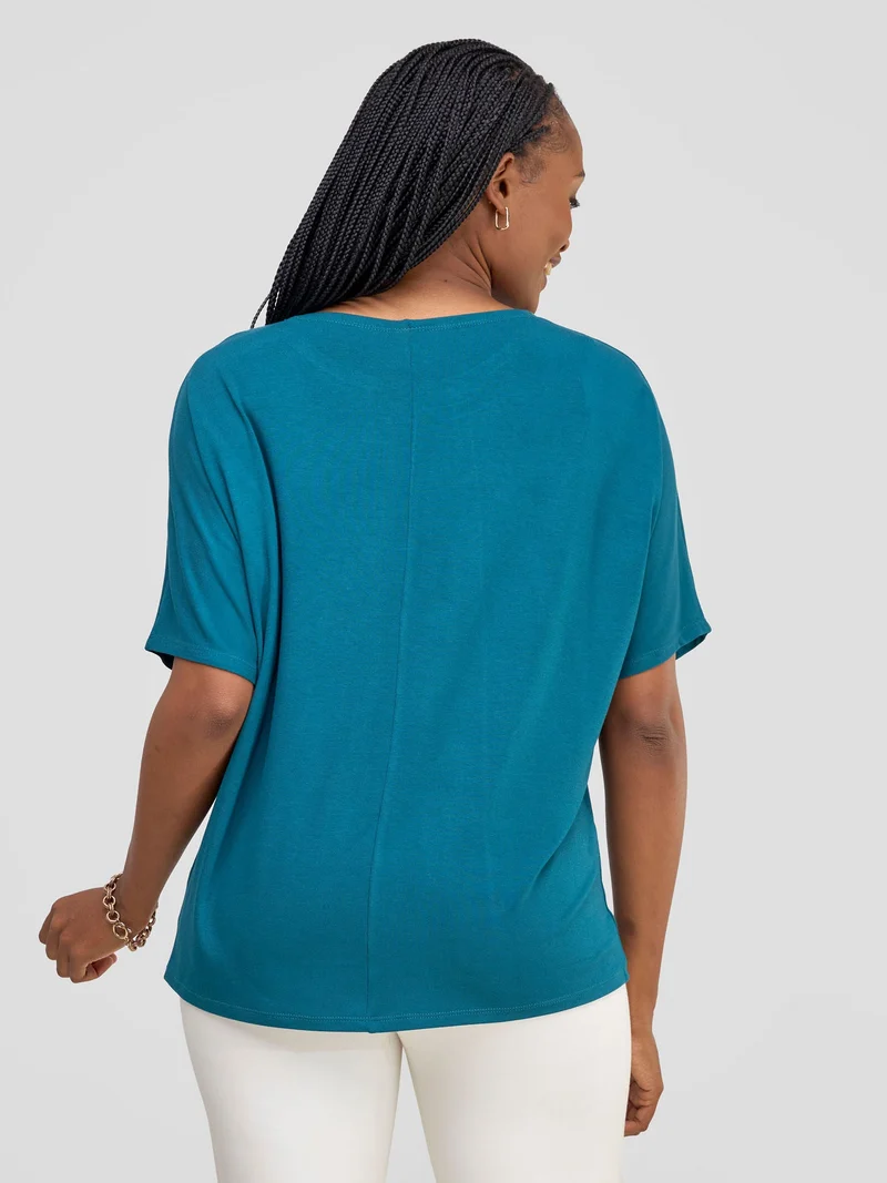Vivo Basic Sienna Jersey Top - Deep Teal