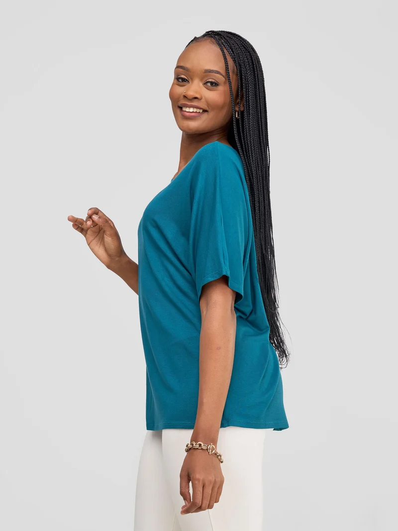 Vivo Basic Sienna Jersey Top - Deep Teal