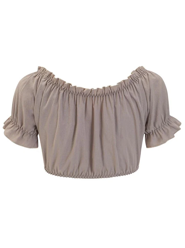 Vintage Off Shoulder Kurzarm Shirt Bluse Crop Top