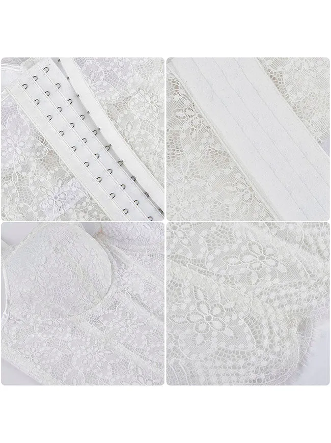 Y2K Spaghetti-Träger-Bustier aus transparenter Spitze, Korsett-Top
