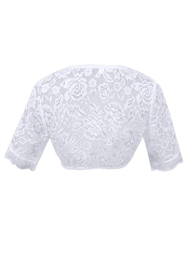 Renaissance-Dirndlbluse aus Spitze, V-Ausschnitt, kurze Ärmel, Oktoberfest-Shirt