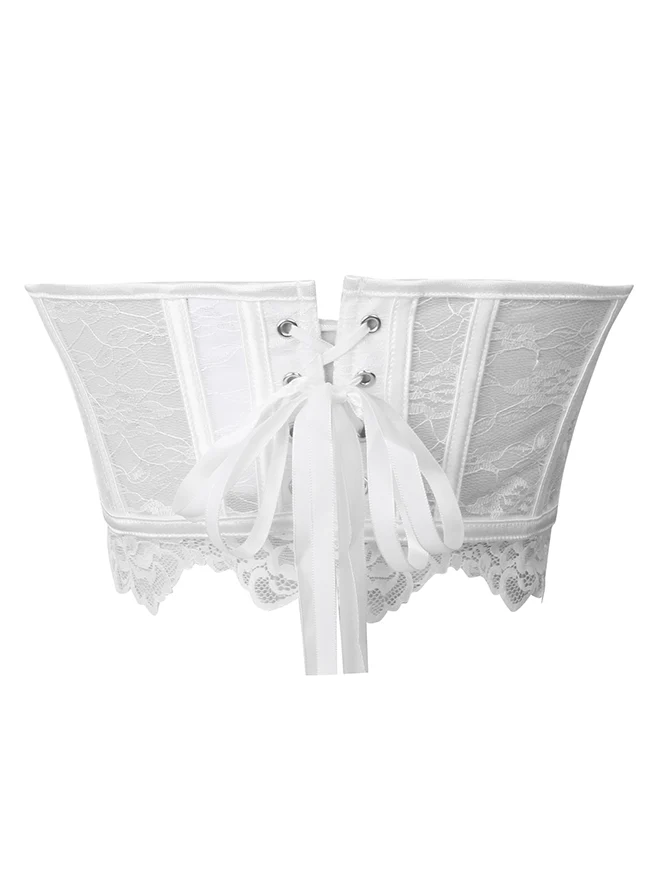 Y2K trägerloses Spitzenkorsett-Top, transparentes Sommer-Bustier-Crop-Top mit Stäbchen
