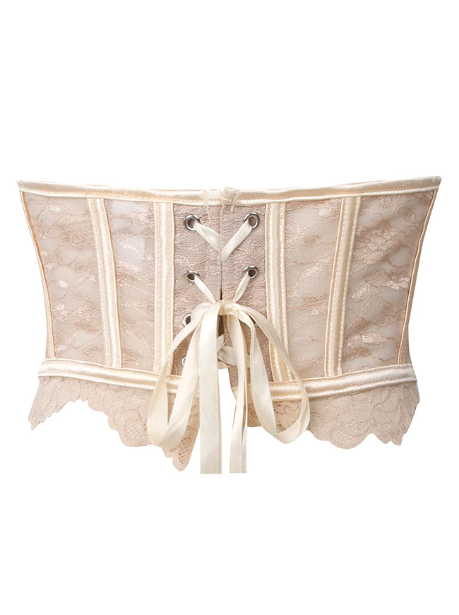 Y2K trägerloses Spitzenkorsett-Top, transparentes Sommer-Bustier-Crop-Top mit Stäbchen