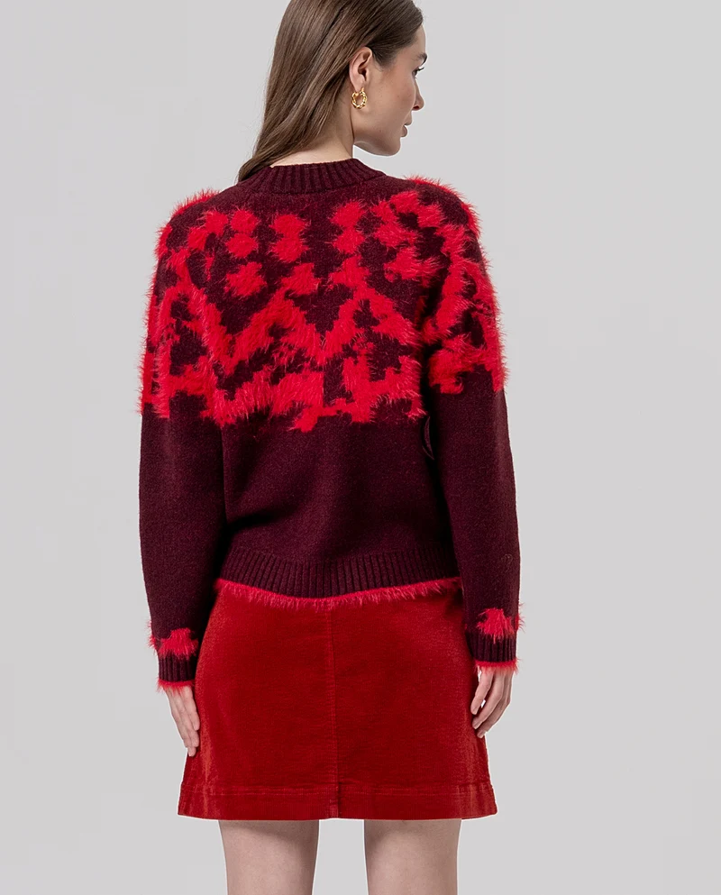 Pull à col rond en jacquard texturé