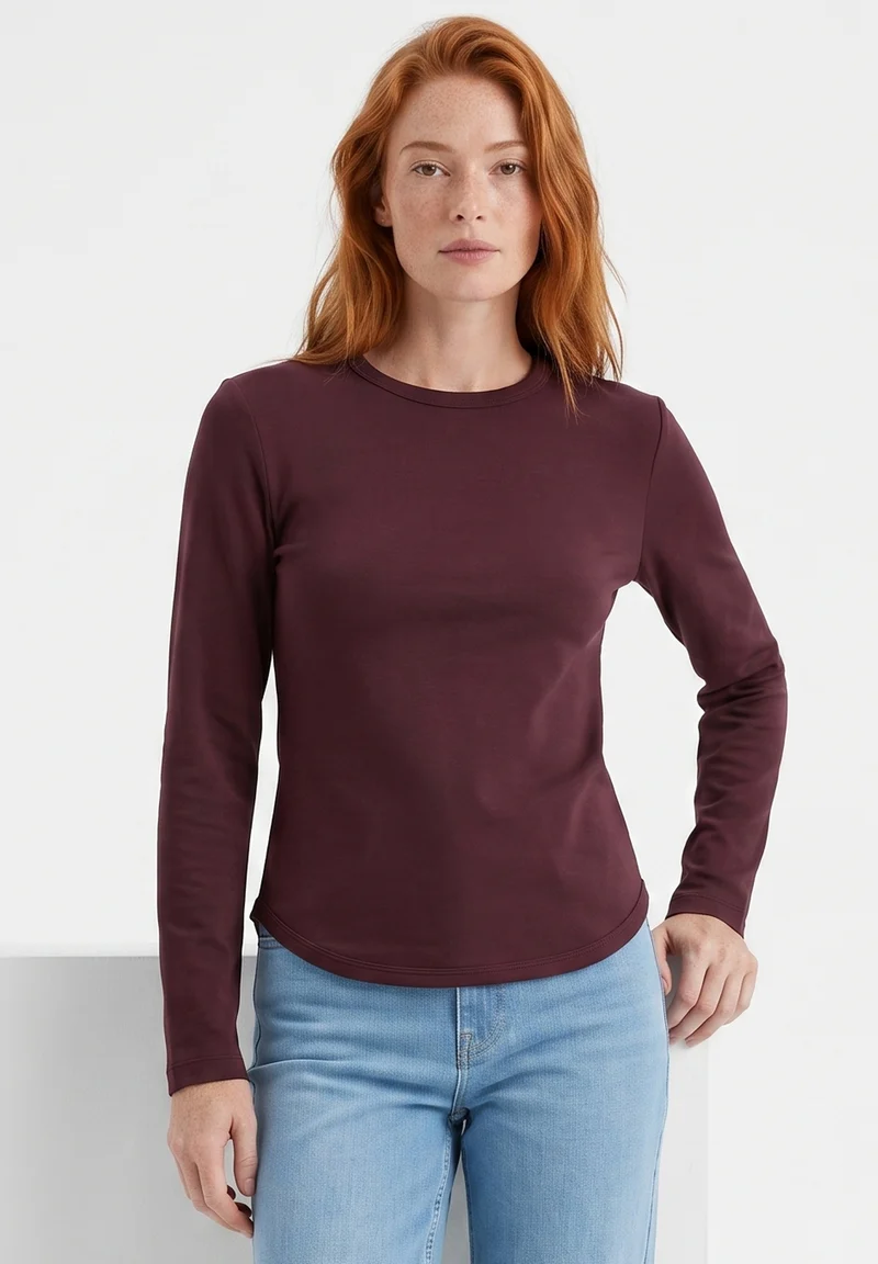 Slim-Fit-Longsleeve aus Bio-Baumwolle