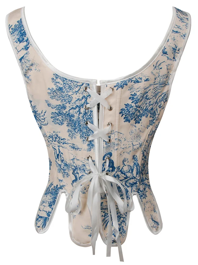 Vintage Renaissance Schnürung Blumen Bustier Korsett Bustier Shapewear Top