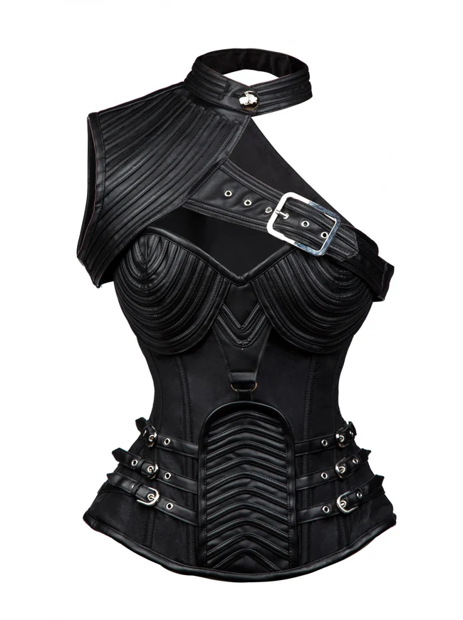 Steampunk Gothic Heavy Strong Steel ohne Knochen Korsett mit Reißverschluss