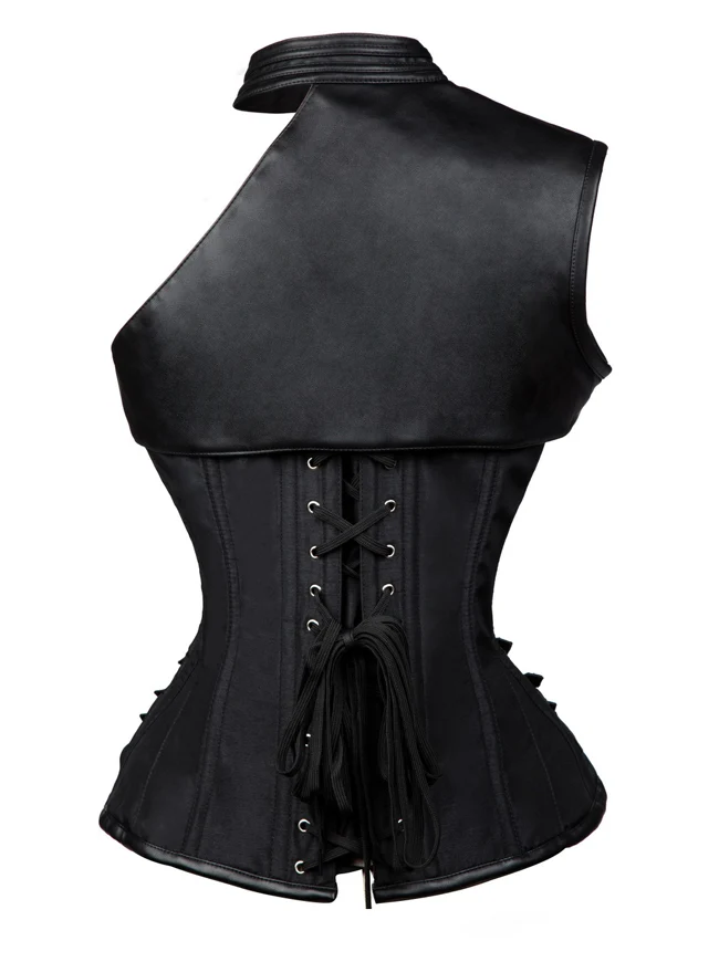 Steampunk Gothic Heavy Strong Steel ohne Knochen Korsett mit Reißverschluss