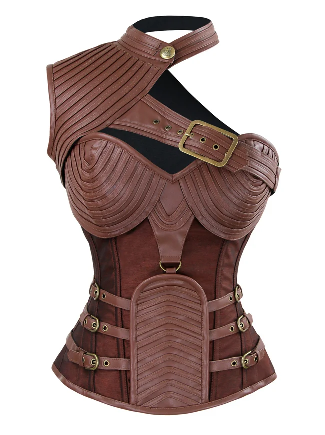 Steampunk Gothic Heavy Strong Steel ohne Knochen Korsett mit Reißverschluss
