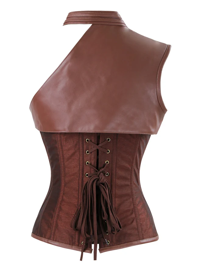Steampunk Gothic Heavy Strong Steel ohne Knochen Korsett mit Reißverschluss