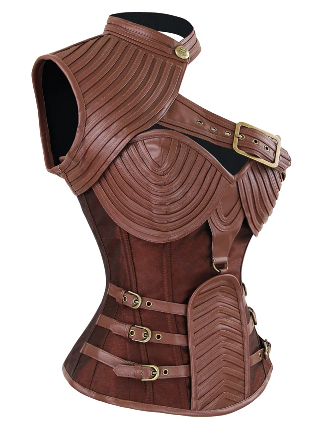 Steampunk Gothic Heavy Strong Steel ohne Knochen Korsett mit Reißverschluss