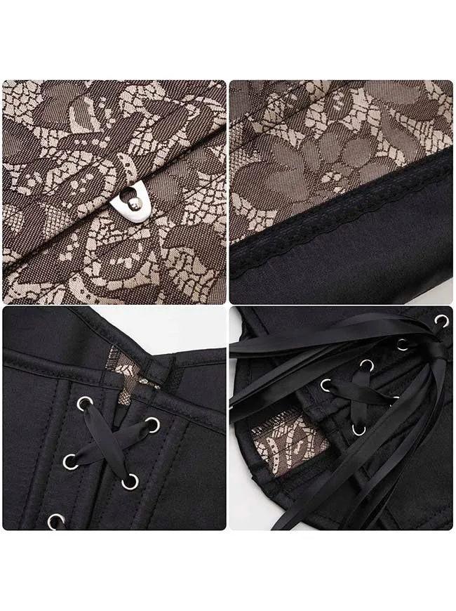 Vintage Trägerloses Überbrustkorsett mit Schnürung und Stäbchen, Shapewear-Bustier