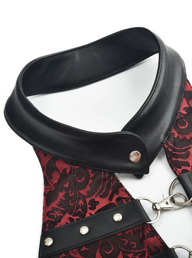 Steampunk Halfter Ärmelloses rückenfreies Ledertop