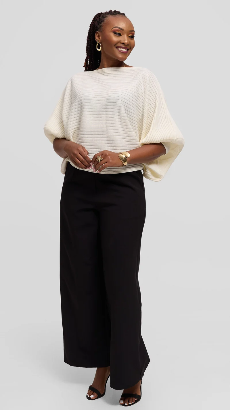 Vivo Balloon Sleeved Sweater - Off White