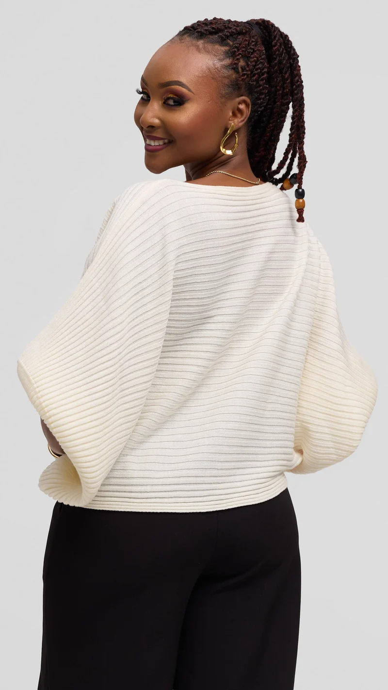 Vivo Balloon Sleeved Sweater - Off White