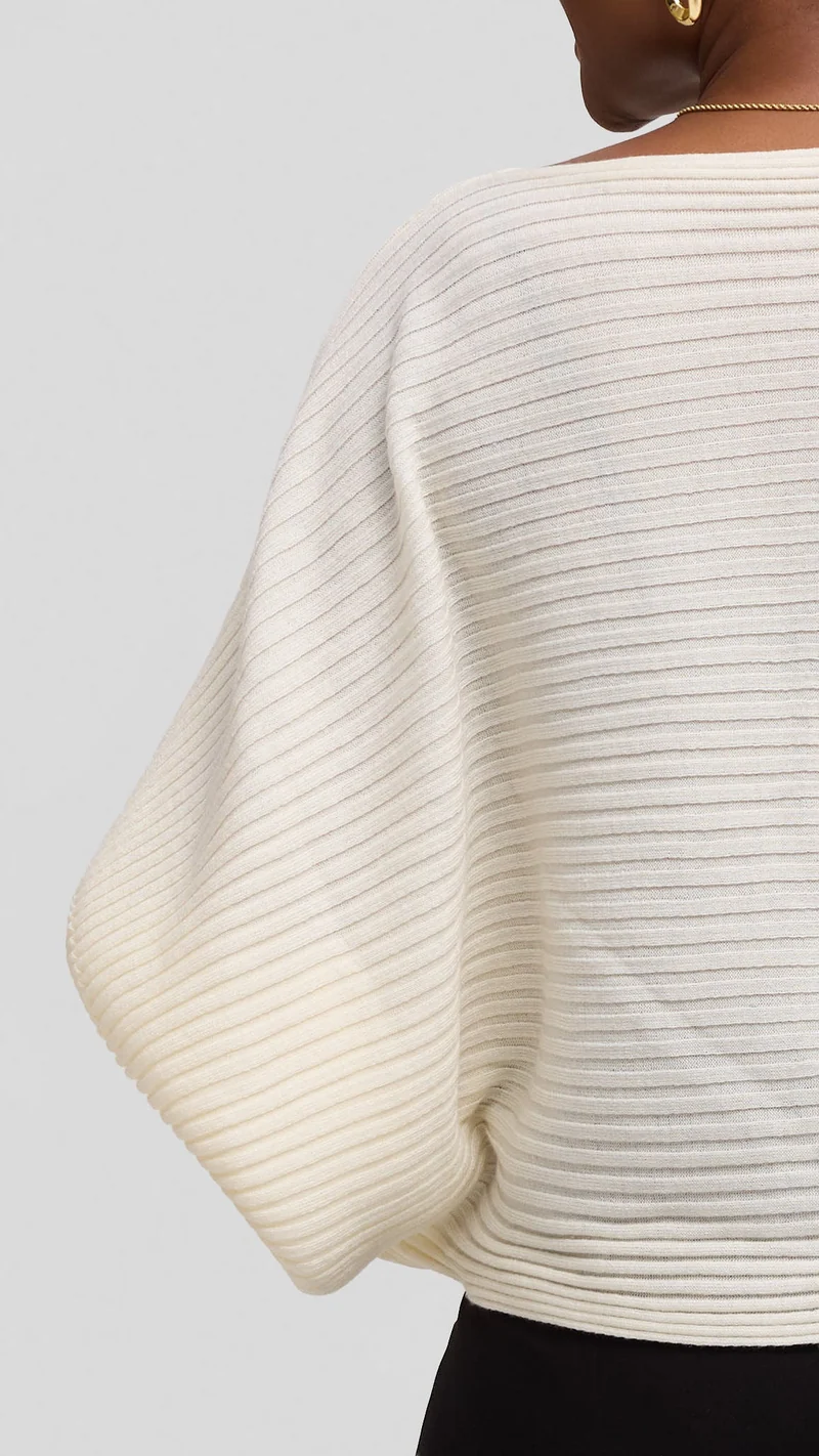 Vivo Balloon Sleeved Sweater - Off White