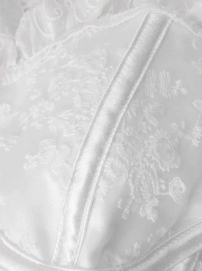 Charmian Damen Durchsichtiges Netz-Bustier-Korsett-Top mit Blumenspitze und Trägern, Party-Crop-Top