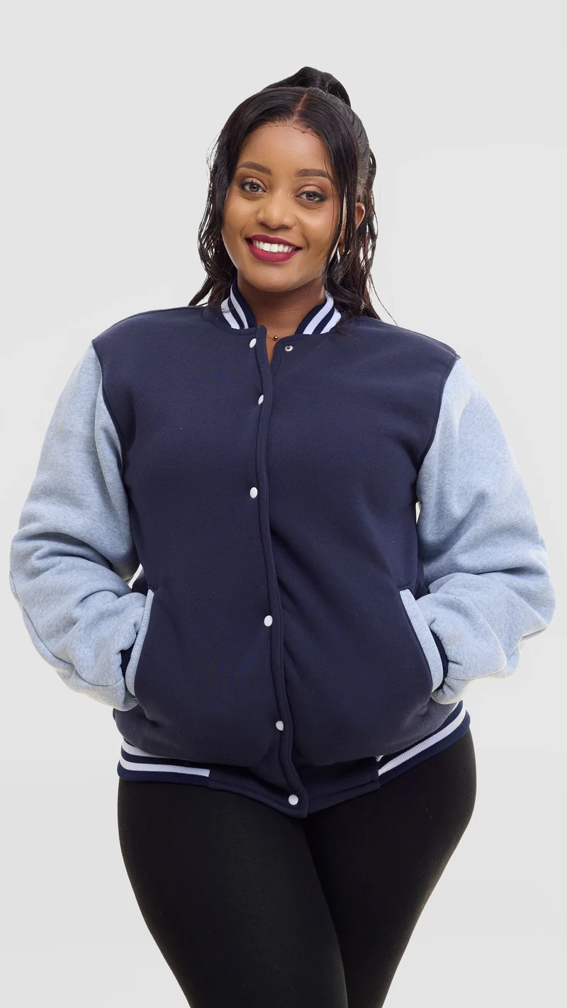 TimyT Urban Wear The Elite Jacket-Navy Blue & Grey