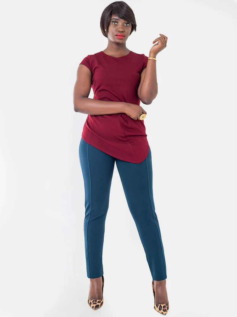 Vivo Basic Panelled Leisure Pants - Teal