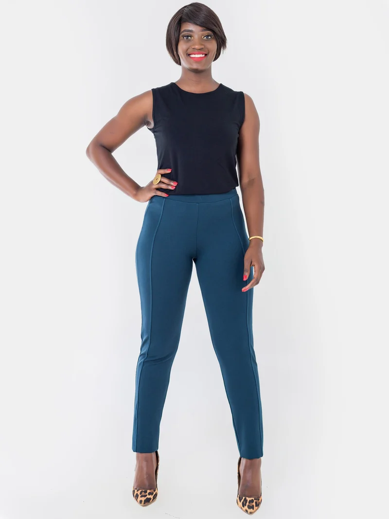 Vivo Basic Panelled Leisure Pants - Teal