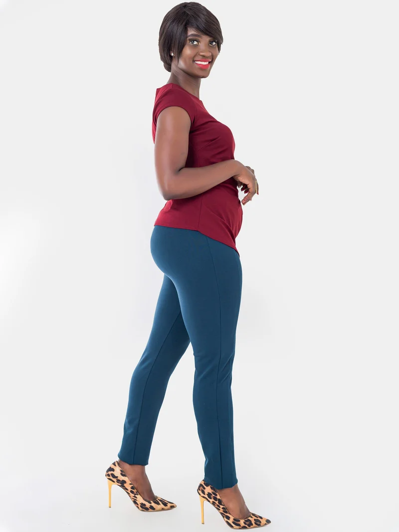 Vivo Basic Panelled Leisure Pants - Teal