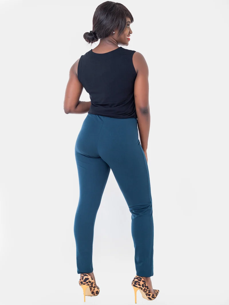Vivo Basic Panelled Leisure Pants - Teal