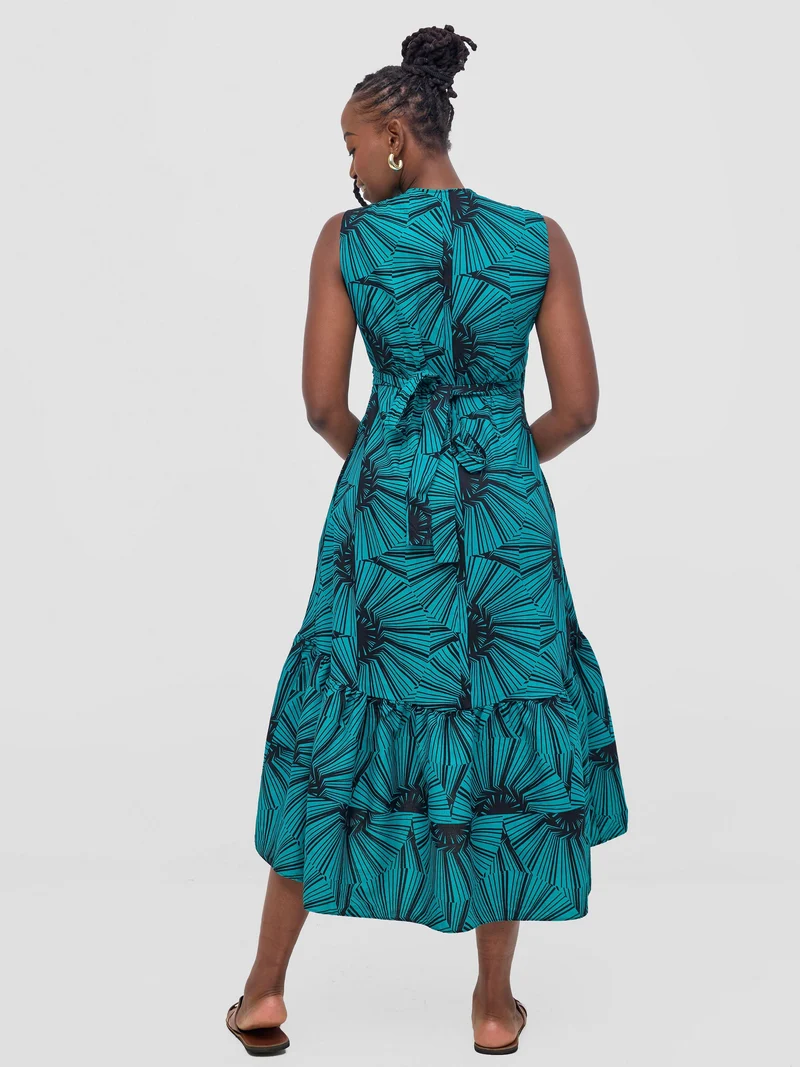 Safari Savannah Kitenge Midi Wrap Dress - Lashi Print
