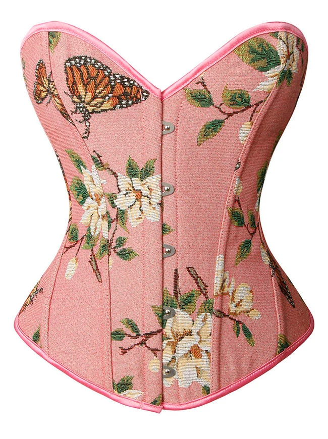Charmian Damen Renaissance Vintage Schmetterling Blumen Überbrustkorsett Bustier Top