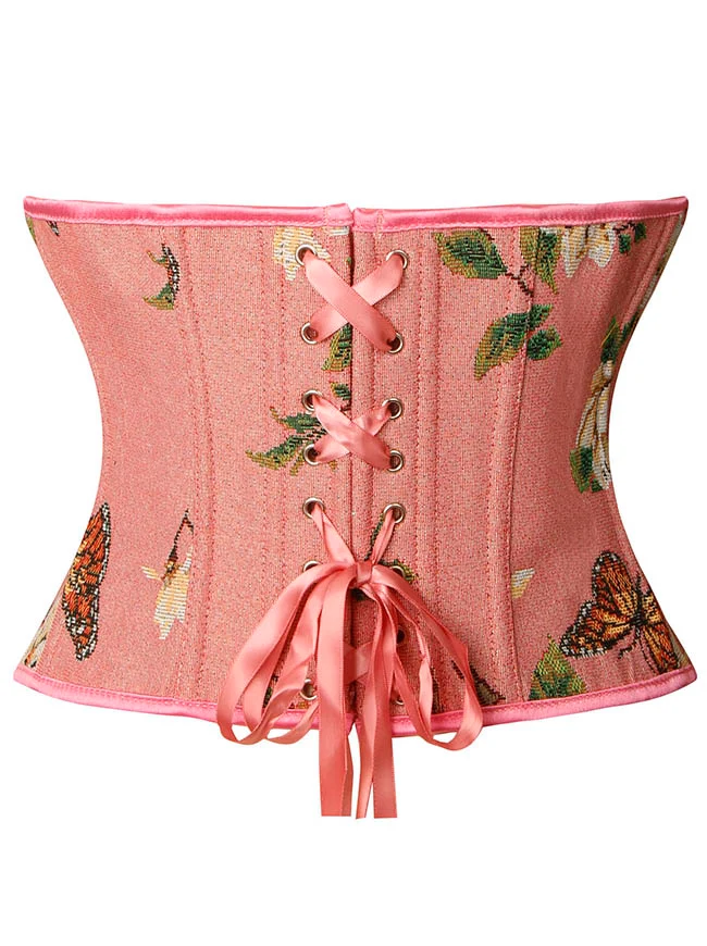 Charmian Damen Renaissance Vintage Schmetterling Blumen Überbrustkorsett Bustier Top